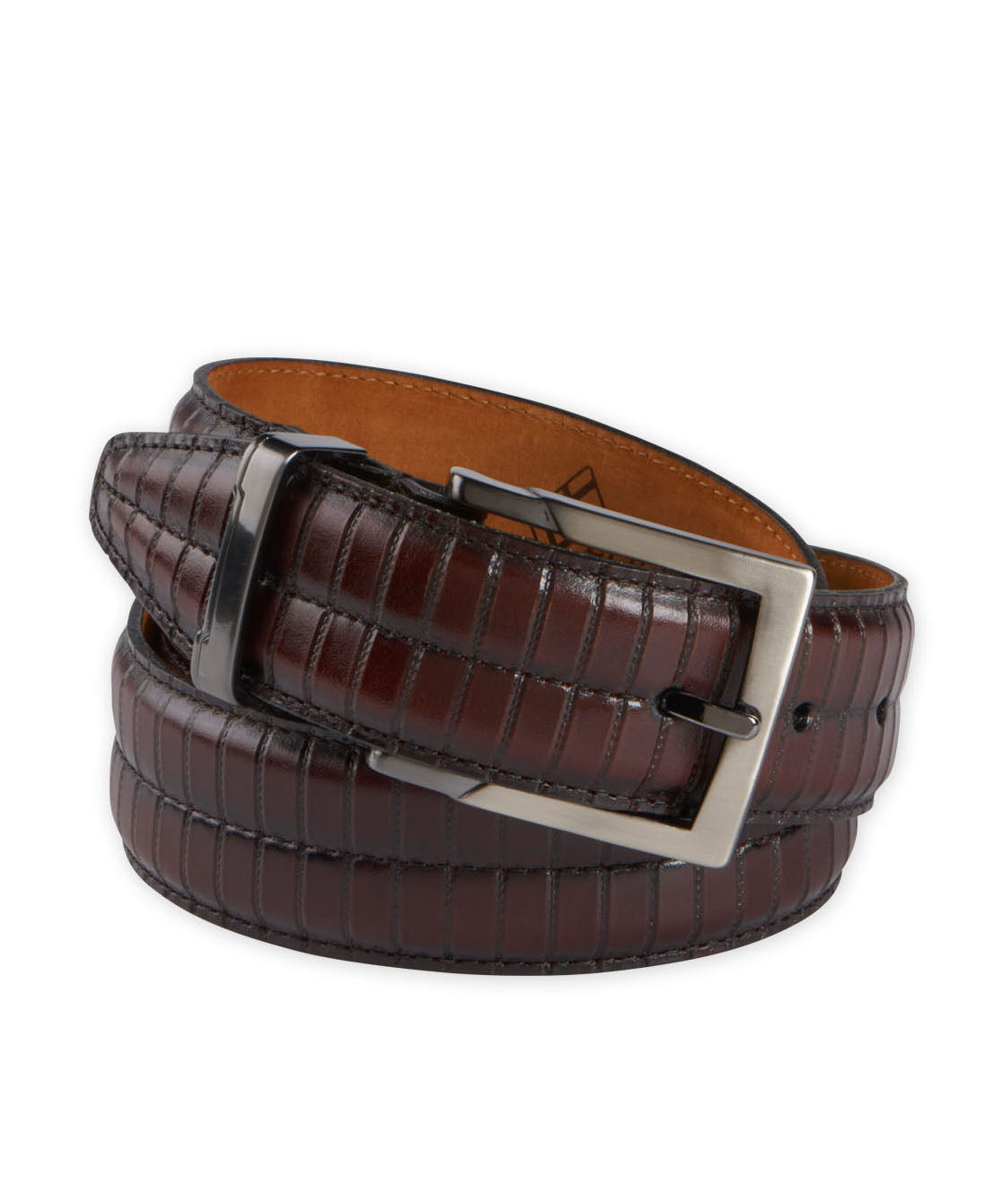 Hand-Burnished Italian Calfskin Belt, Men's Big & Tall