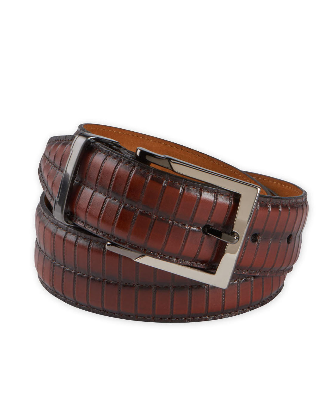 Hand-Burnished Italian Calfskin Belt, Men's Big & Tall