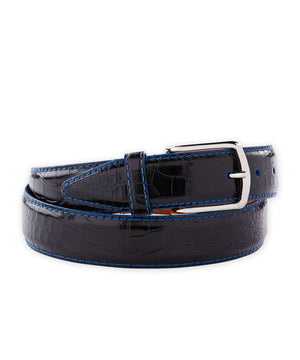 Embossed Alligator Print Calfskin Belt