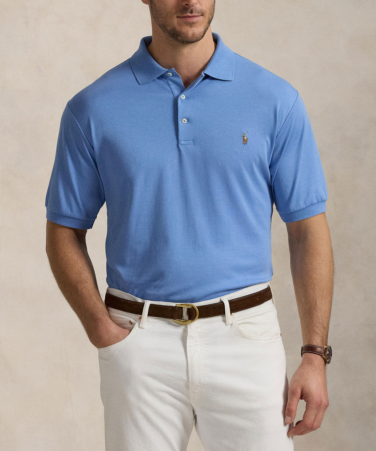 Polo Ralph Lauren Short Sleeve Classic Fit Soft Touch Pima Cotton Polo Shirt, Men's Big & Tall