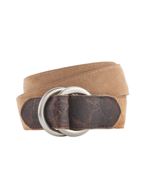 Westport Black Suede O-Ring Belt