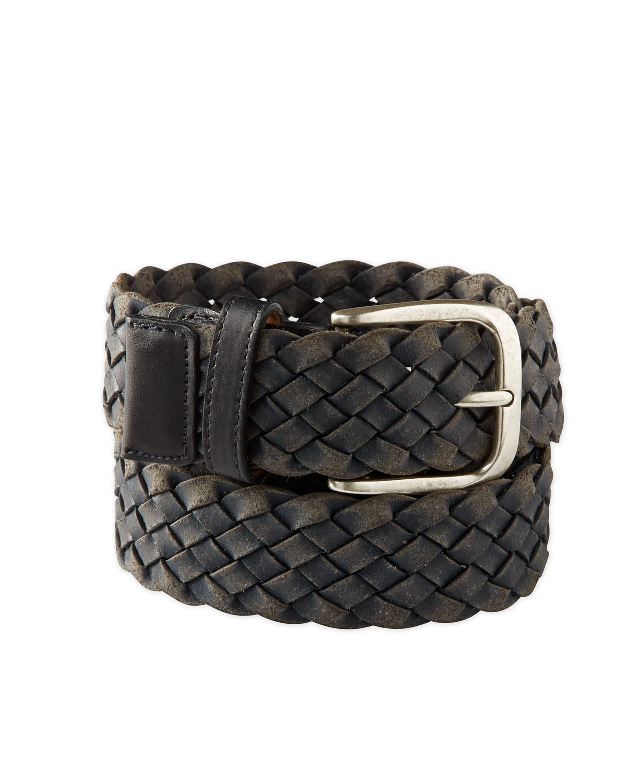 Westport Black Woven Leather Belt, Men's Big & Tall