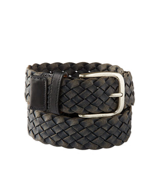 Westport Black Woven Leather Belt