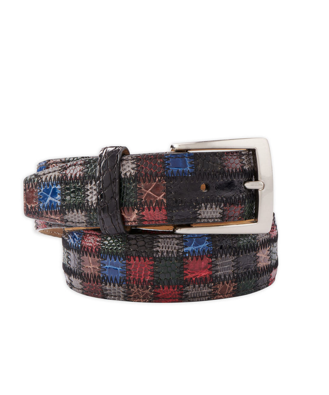 Westport Black Genuine Alligator Patchwork Belt, Men's Big & Tall