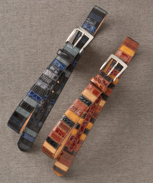 Westport Black Genuine Alligator Patchwork Belt