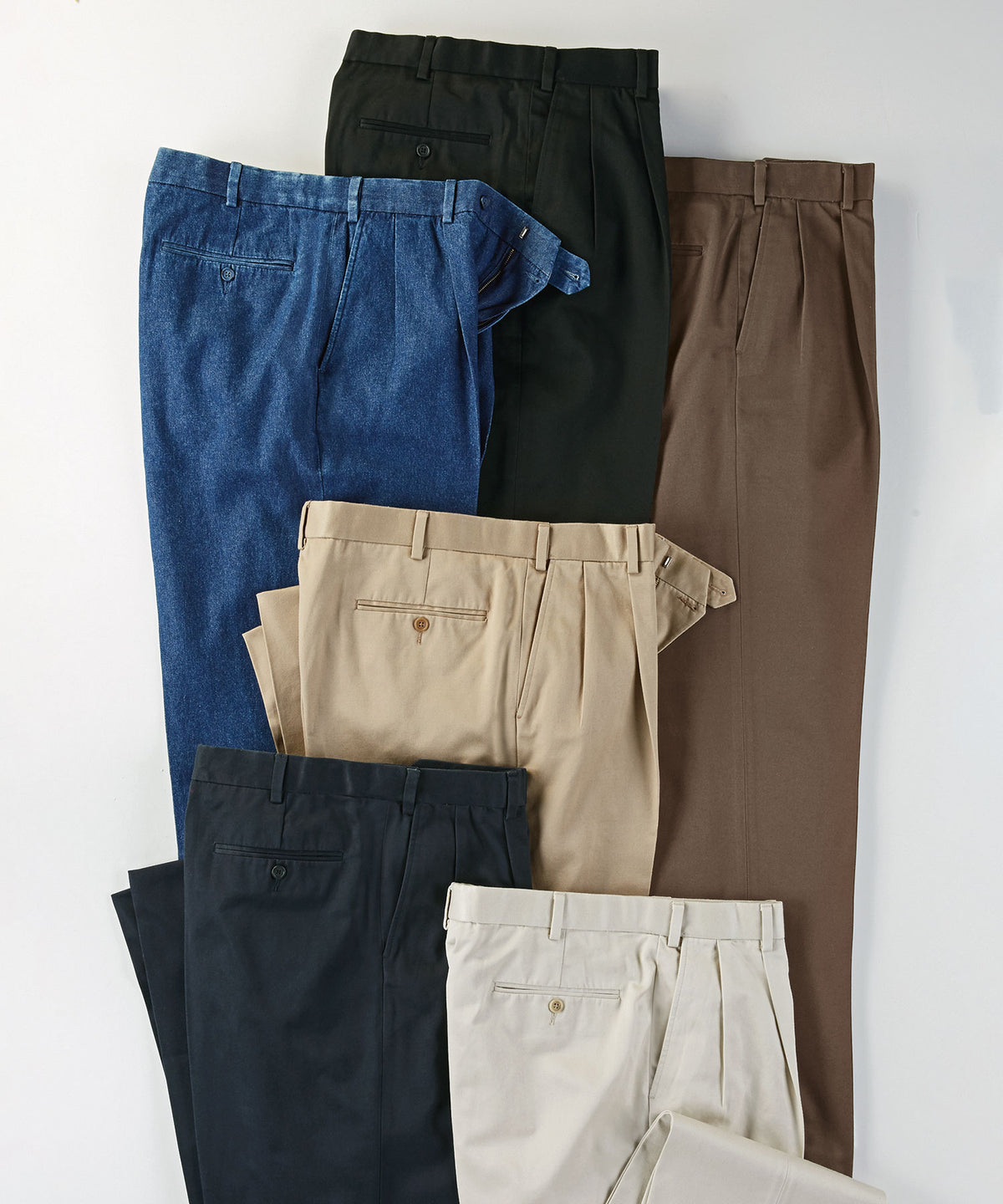 Westport 1989 Pleated Wrinkle-Free Twill Pants with Stretch Waistband, Men's Big & Tall