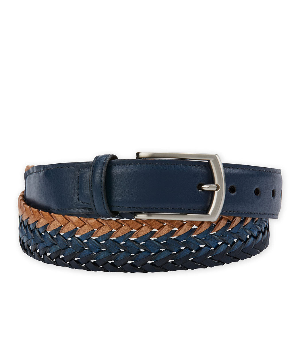 Italian Tri-Color Braided Belt, Men's Big & Tall