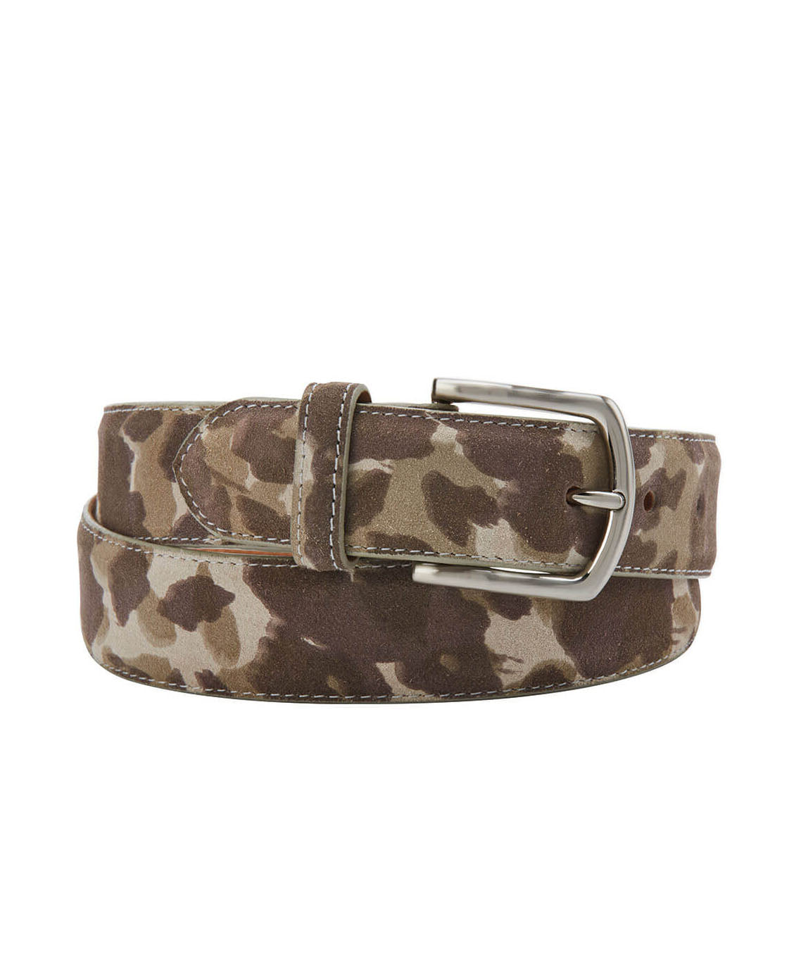 Westport Black Camo Print Leather Belt, Men's Big & Tall