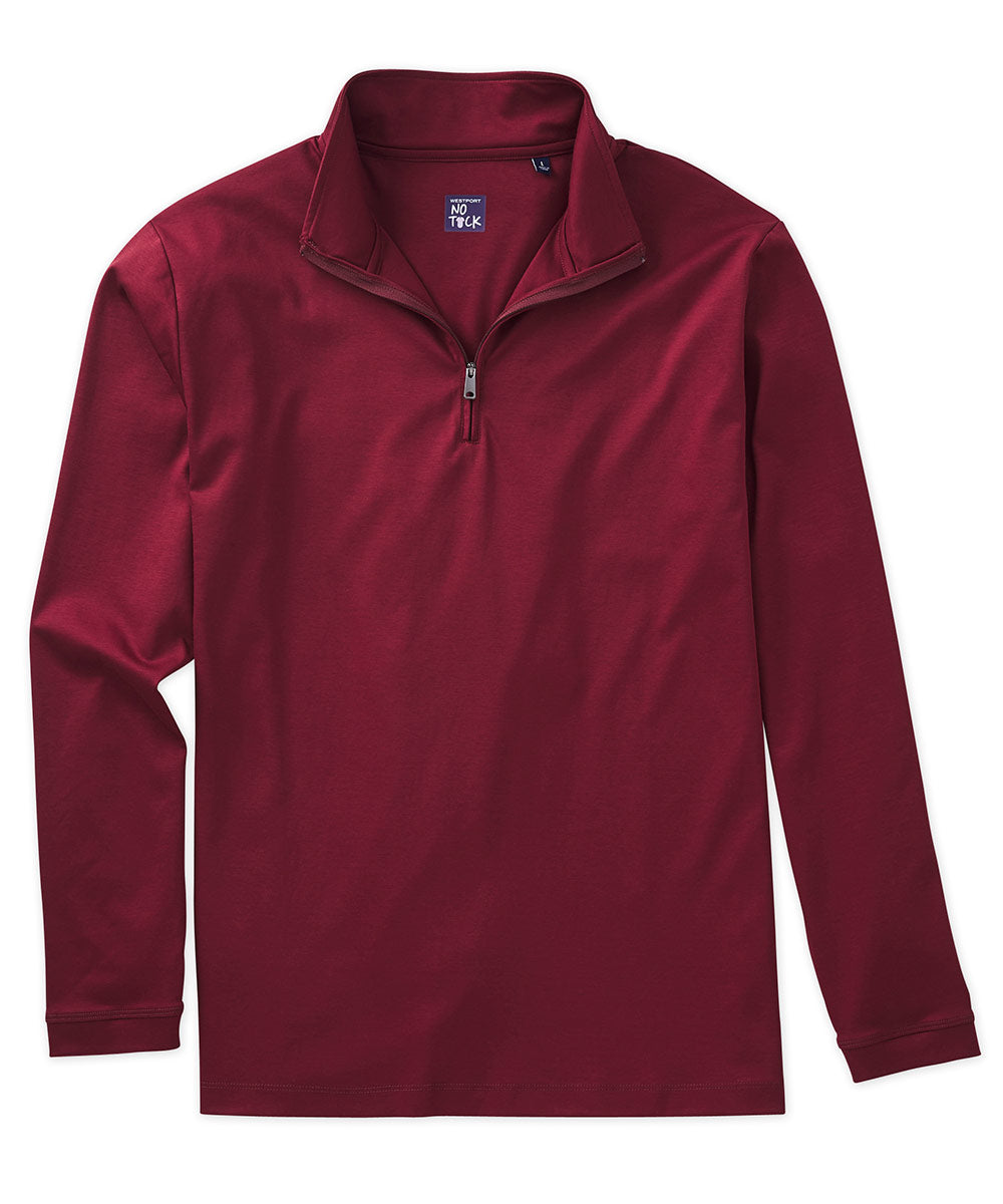 Westport No-Tuck LustreTech Stretch Cotton Quarter-Zip Pullover, Men's Big & Tall