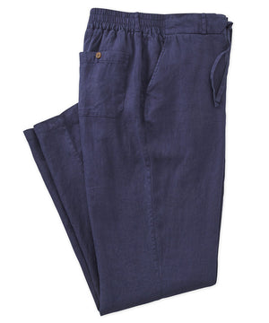 Westport Black Southport Linen Drawcord Pant