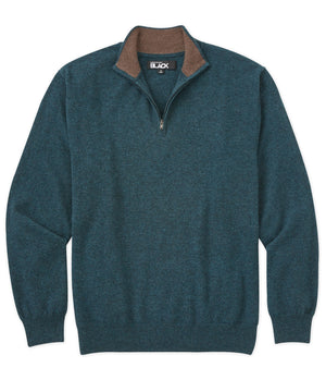 Westport Black Cashmere Quarter-Zip Sweater