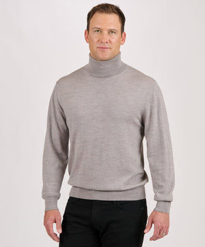 Westport Black Merino Wool Turtleneck Sweater