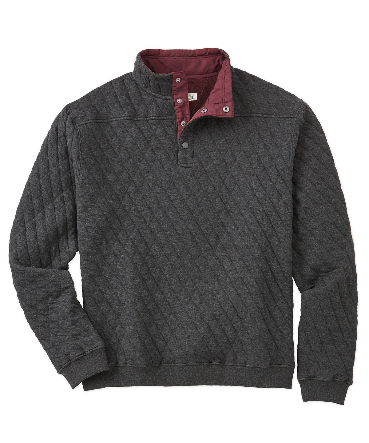 Westport Lifestyle Quilted Button Mock Pullover Sweater, Men's Big & Tall