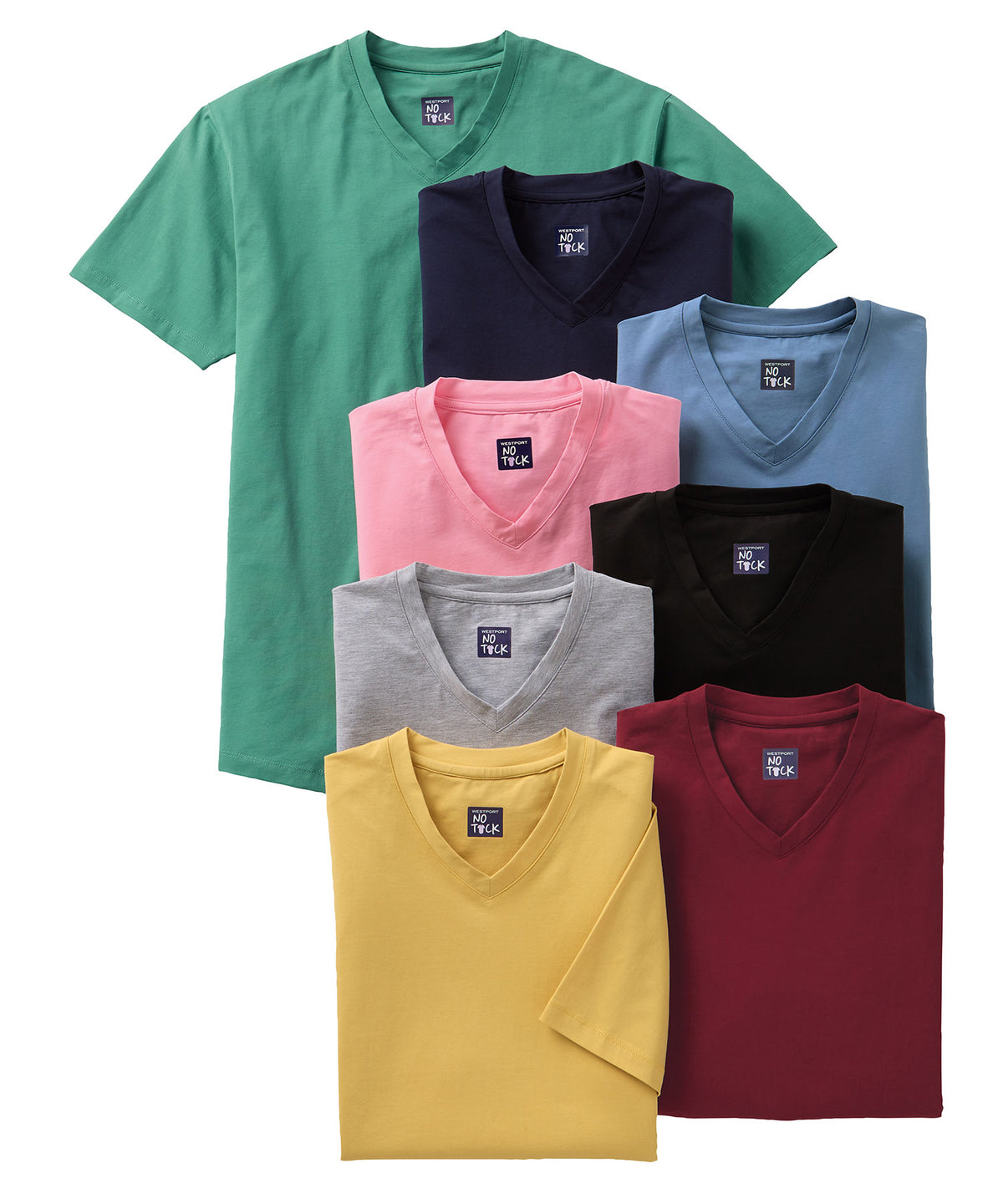 Westport No-Tuck Stretch V-neck Tee Shirt, Men's Big & Tall