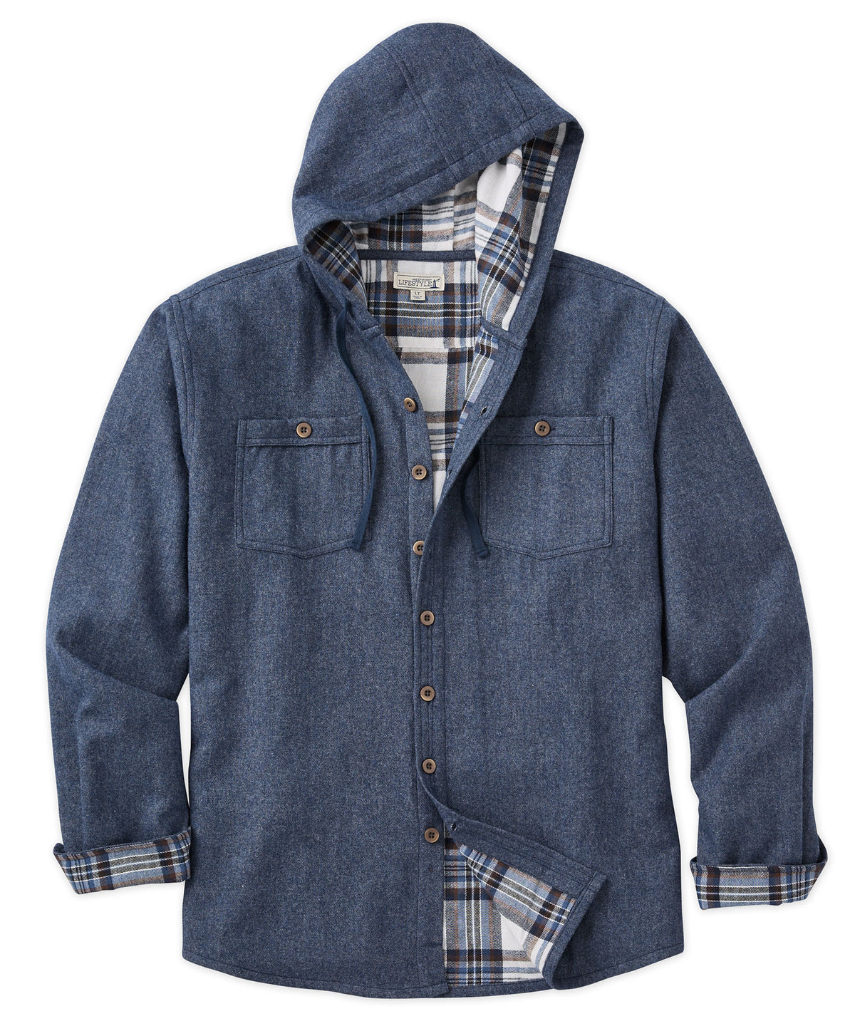 Westport Lifestyle Firepit Flannel Hoodie Shirt Jacket, Men's Big & Tall