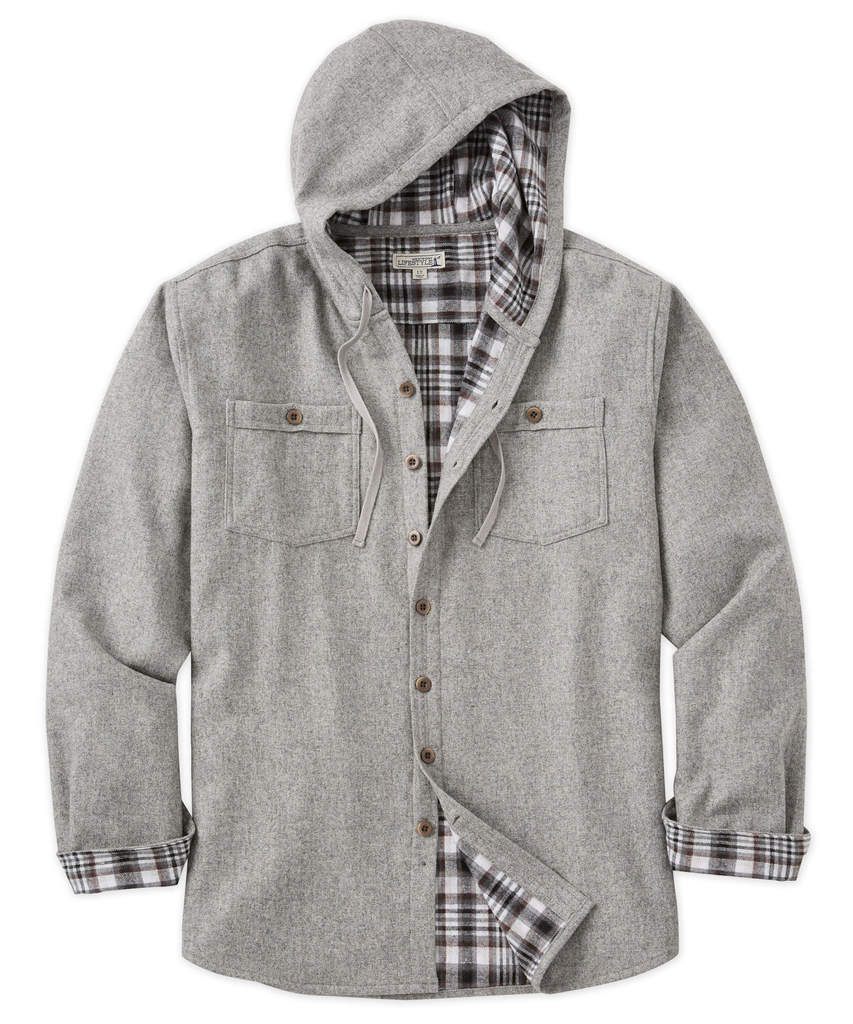 Westport Lifestyle Firepit Flannel Hoodie Shirt Jacket, Men's Big & Tall