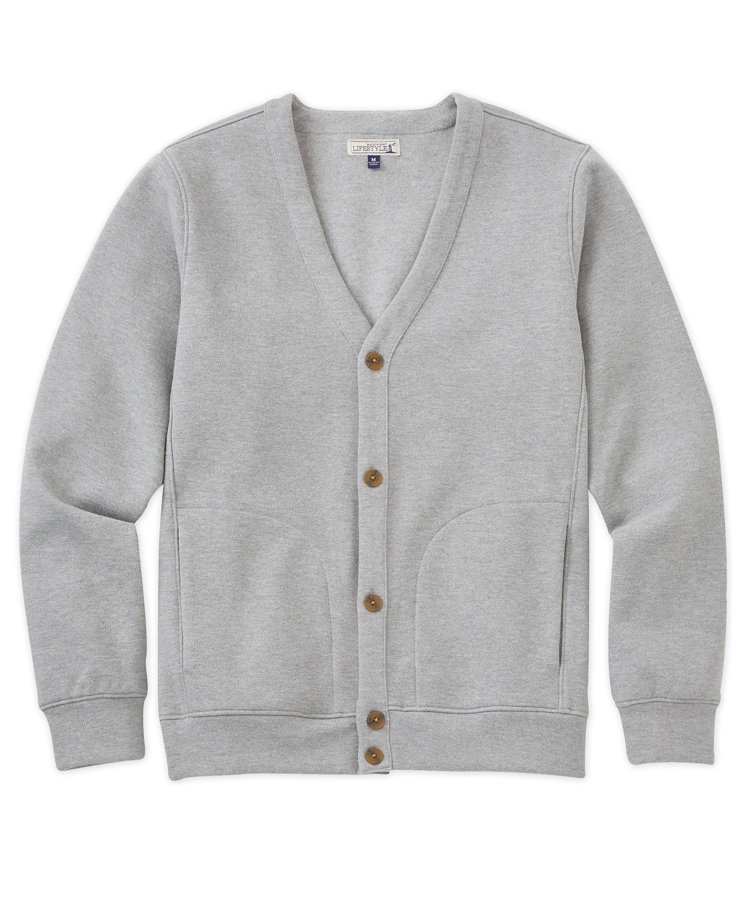 Westport Lifestyle Fleece-Lined Pique Cardigan, Men's Big & Tall