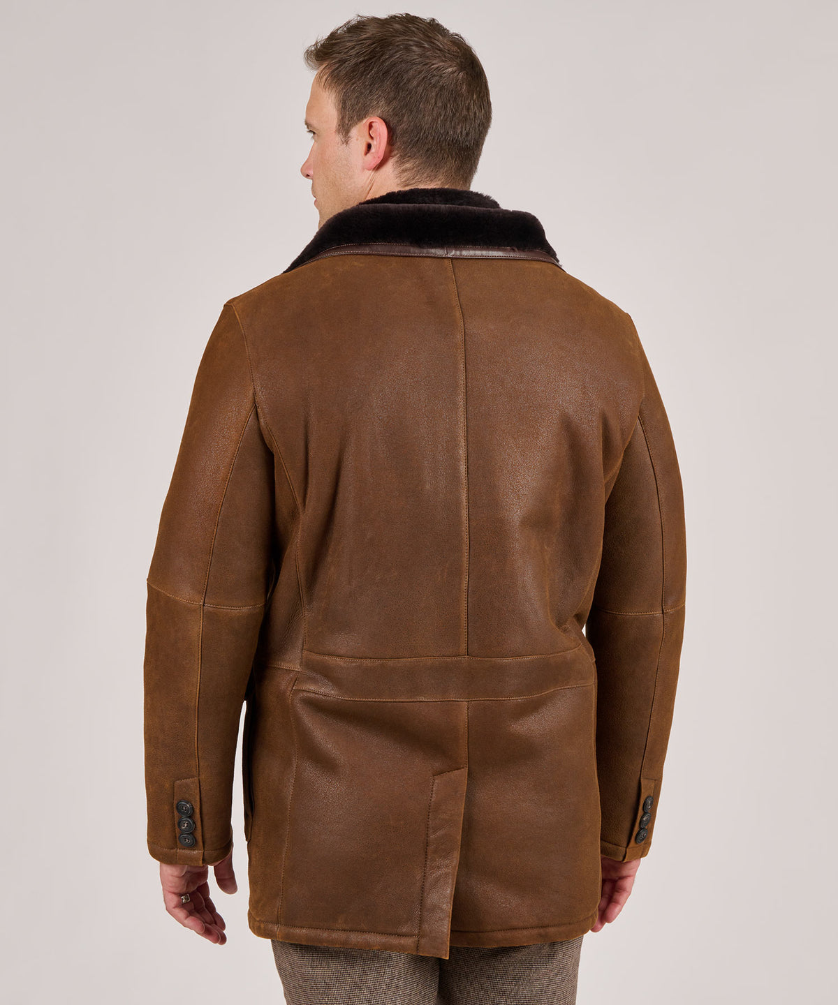 Westport Black Shearling Coat, Men's Big & Tall