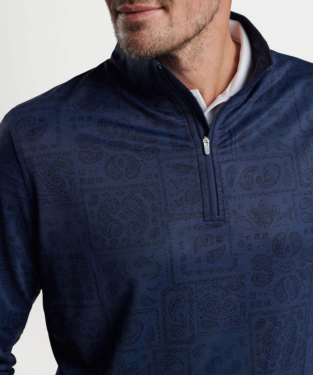 Peter Millar Paisley Perth Quarter-Zip Pullover, Men's Big & Tall