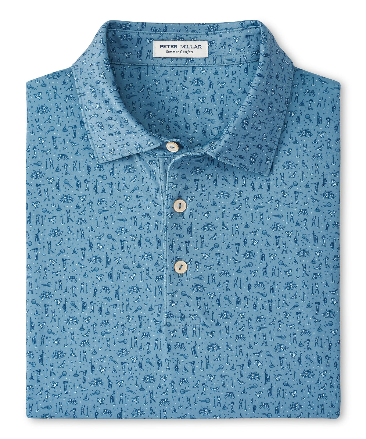 Peter Millar Short Sleeve Hole In One Print Polo, Men's Big & Tall