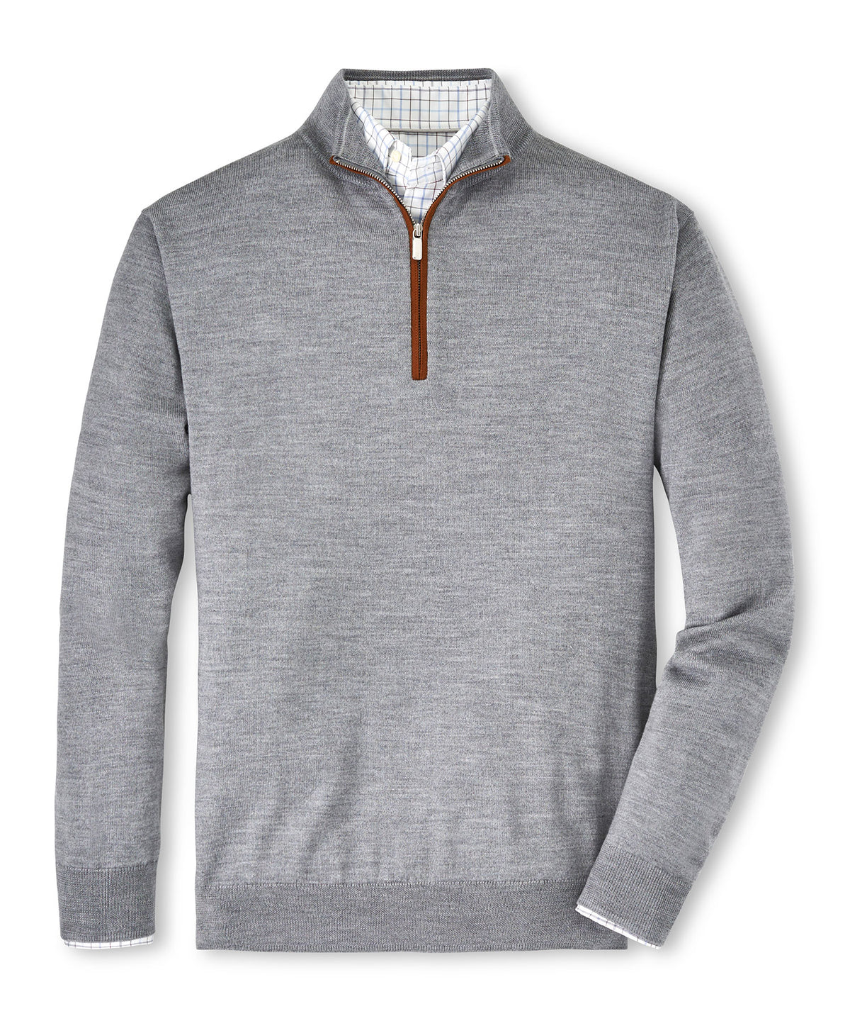 Peter Millar Suede Trim Quarter-Zip Sweater, Men's Big & Tall