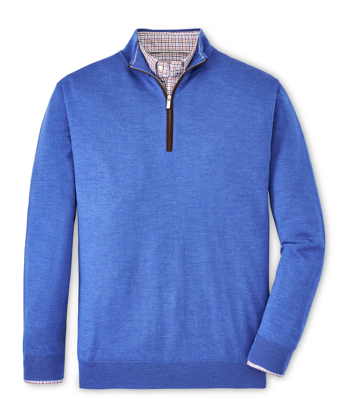 Peter Millar Suede Trim Quarter-Zip Sweater, Men's Big & Tall