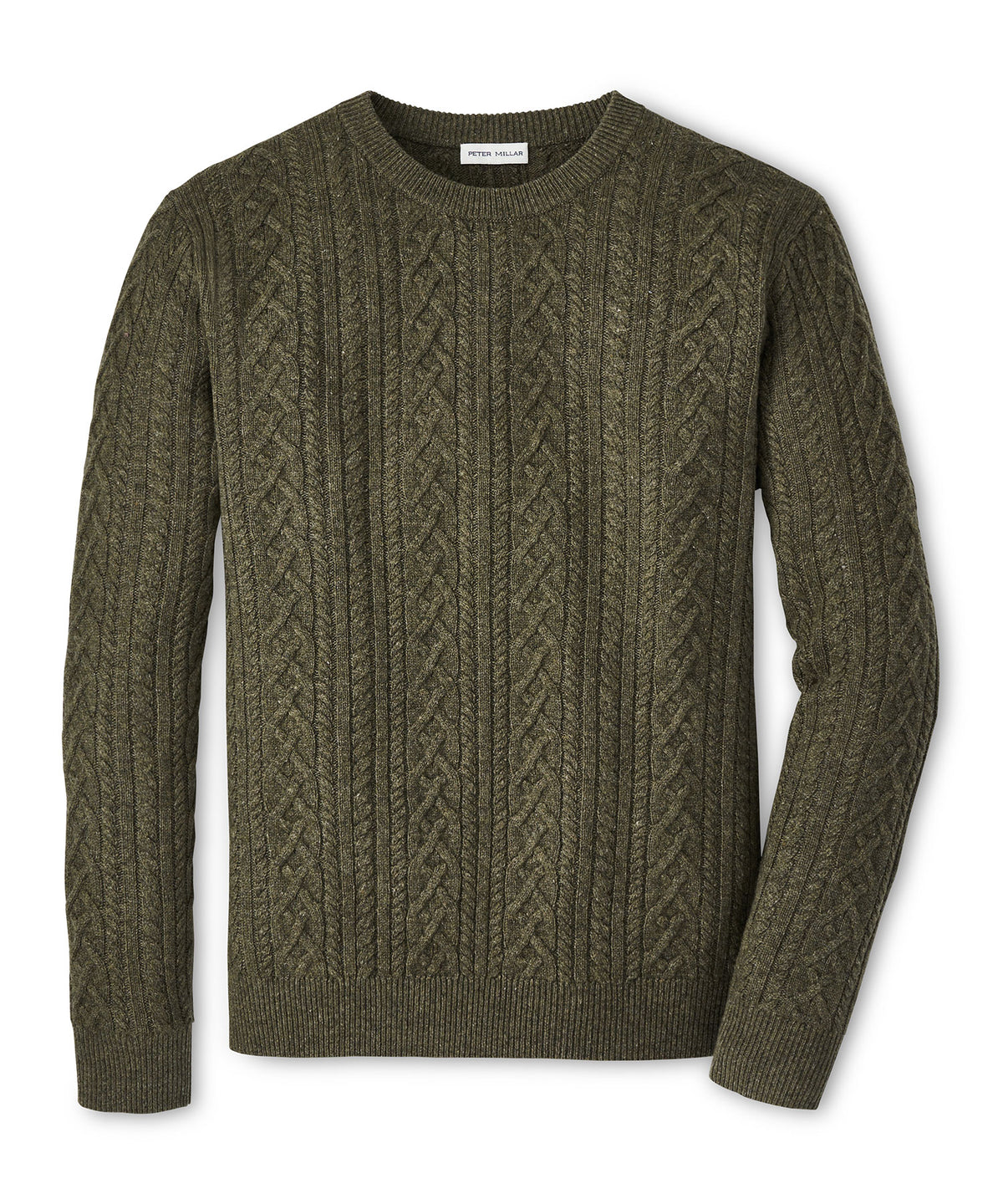 Peter Millar Ridge Cable Crewneck Sweater, Men's Big & Tall