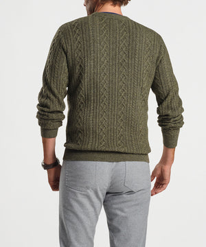 Peter Millar Ridge Cable Crewneck Sweater