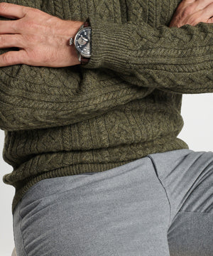 Peter Millar Ridge Cable Crewneck Sweater