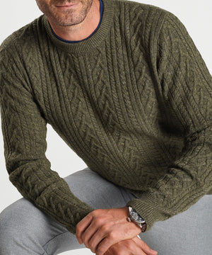 Peter Millar Ridge Cable Crewneck Sweater