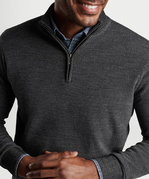 Peter Millar Breaker Birdseye Quarter-Zip Sweater