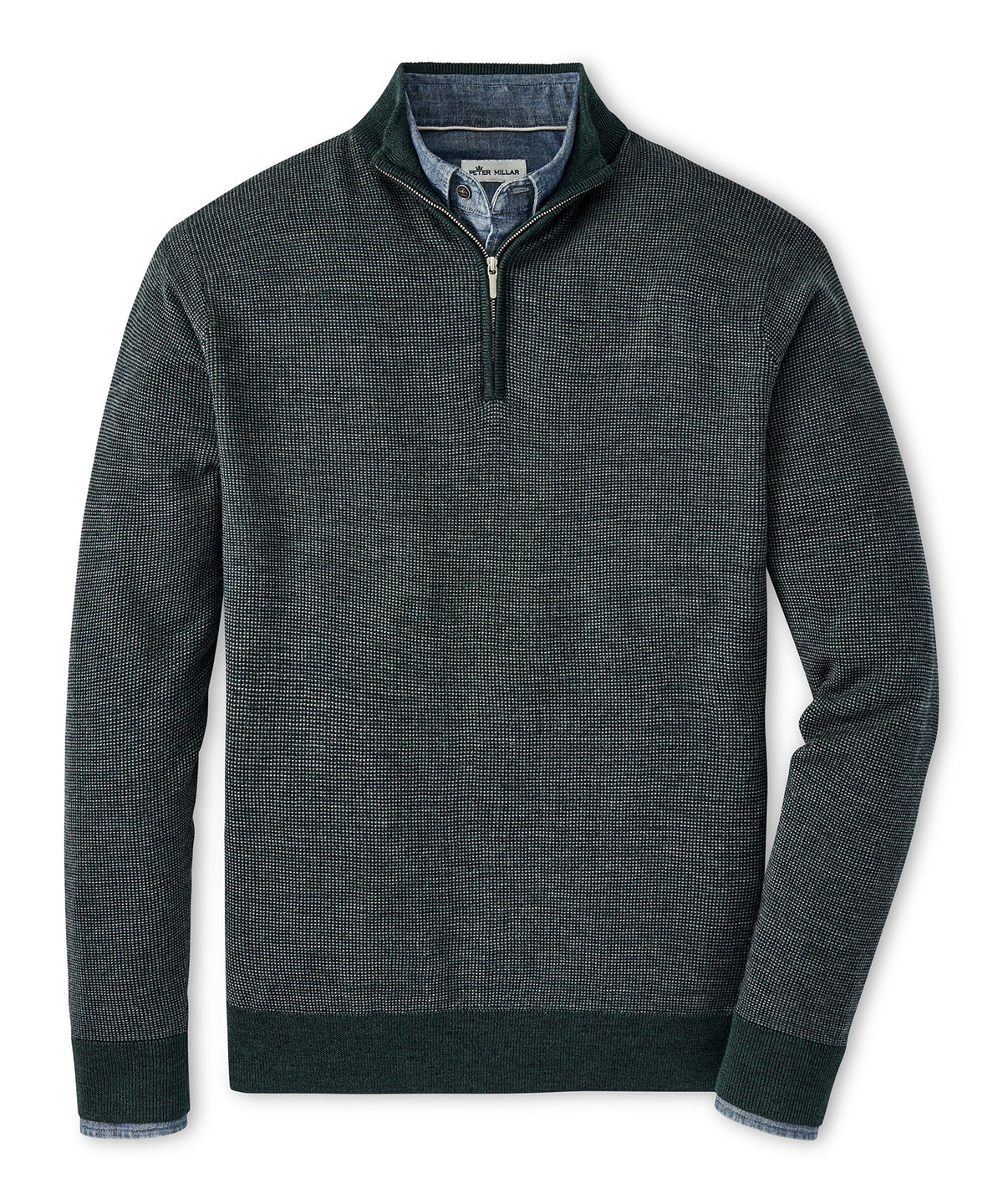 Peter Millar Breaker Birdseye Quarter-Zip Sweater, Men's Big & Tall