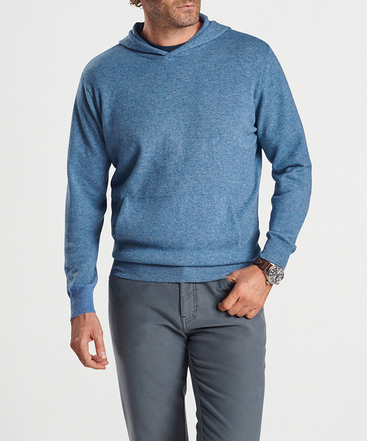 Peter Millar Conway Wool Cashmere Hoodie Sweater, Men's Big & Tall