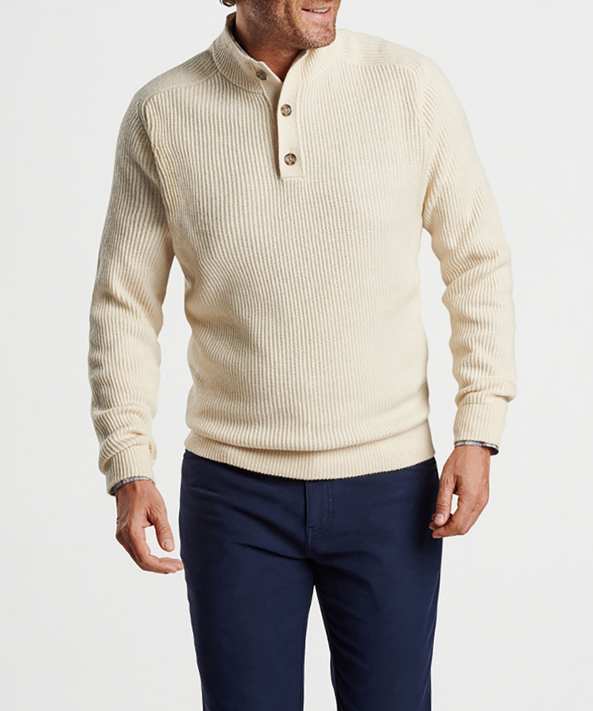 Peter Millar Digby 3 Button Mock Sweater, Men's Big & Tall