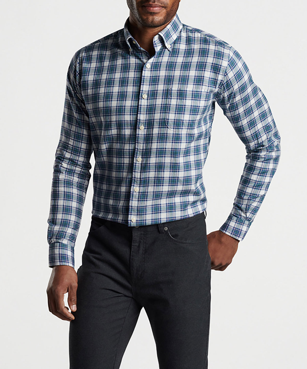 Peter Millar Long Sleeve Seymour Sport Shirt, Men's Big & Tall