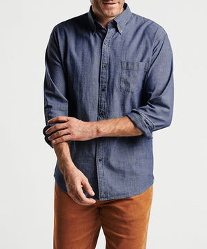 Peter Millar Long Sleeve Tamworth Chambray Sport Shirt