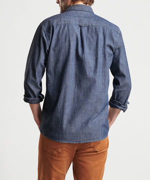 Peter Millar Long Sleeve Tamworth Chambray Sport Shirt