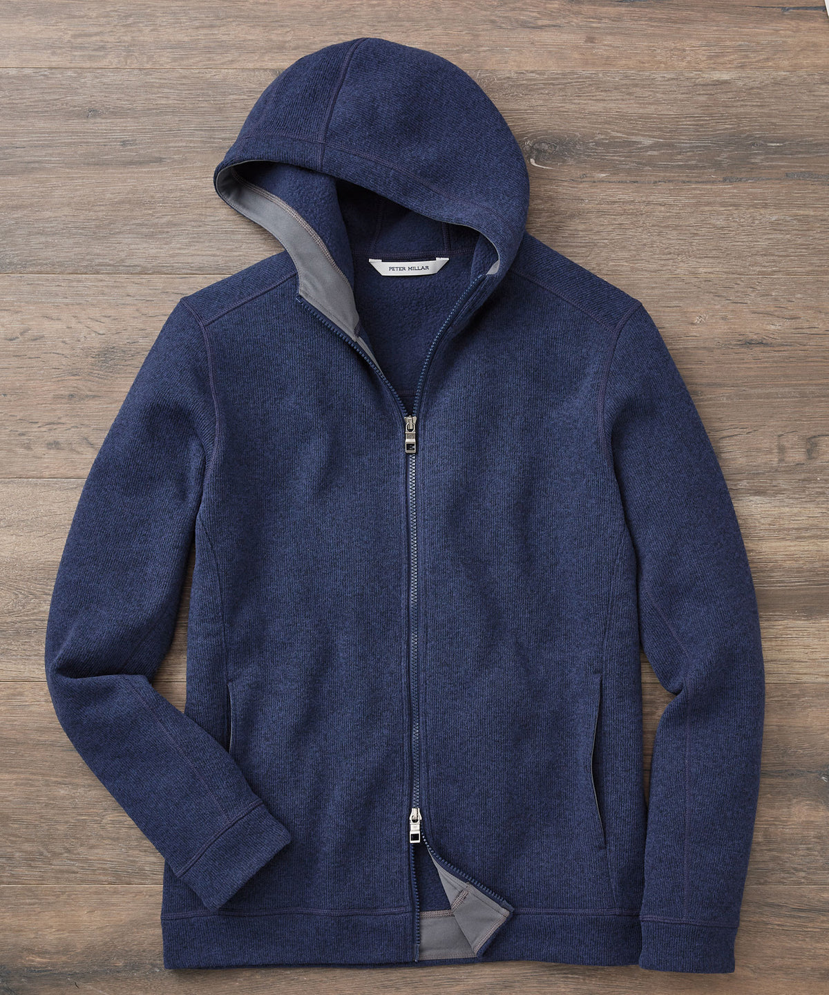 Peter Millar Sweater Fleece Full Zip Hoodie, Men's Big & Tall