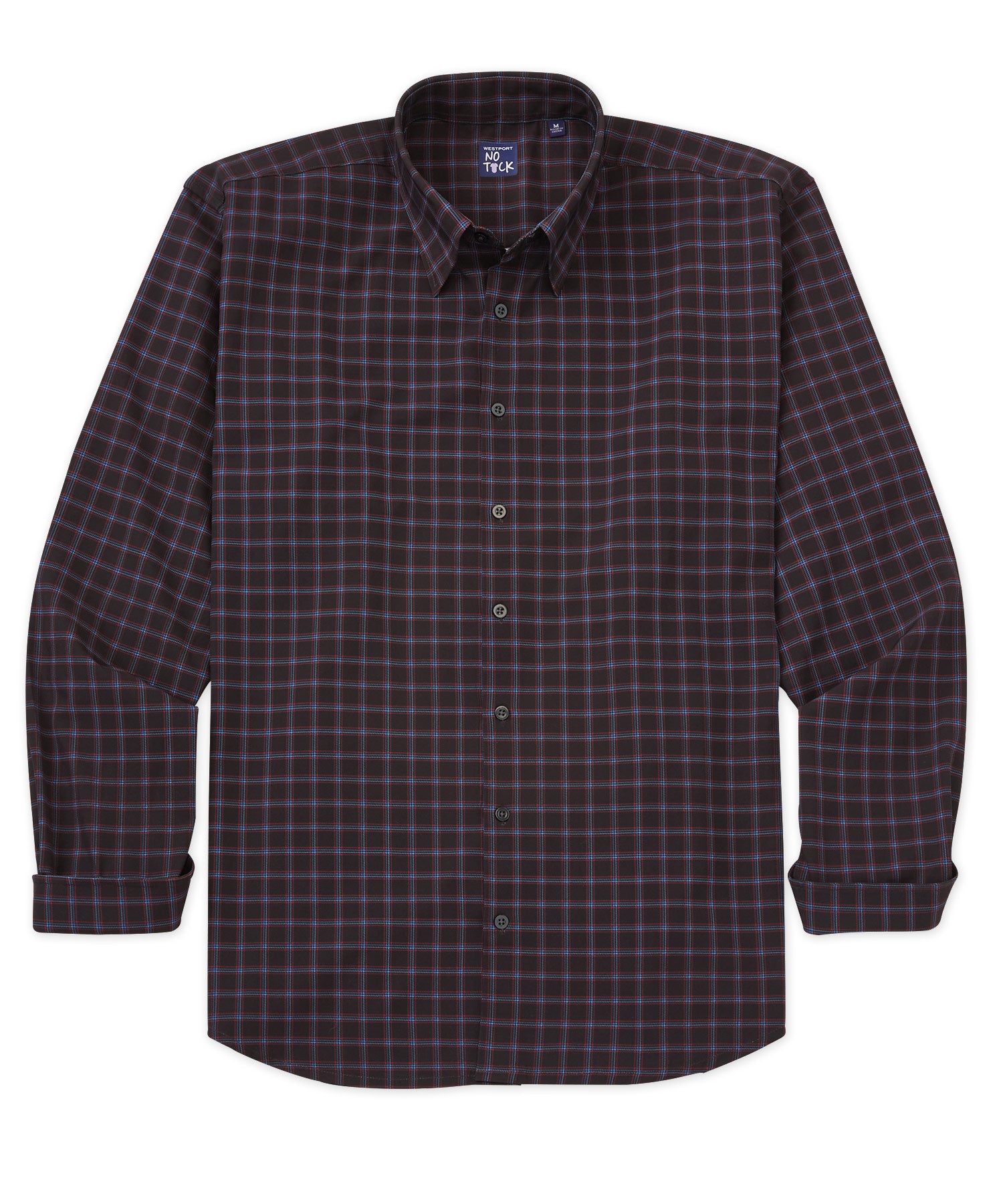 Westport No-Tuck Long Sleeve Plaid Performance Stretch Sport Shirt, Men's Big & Tall