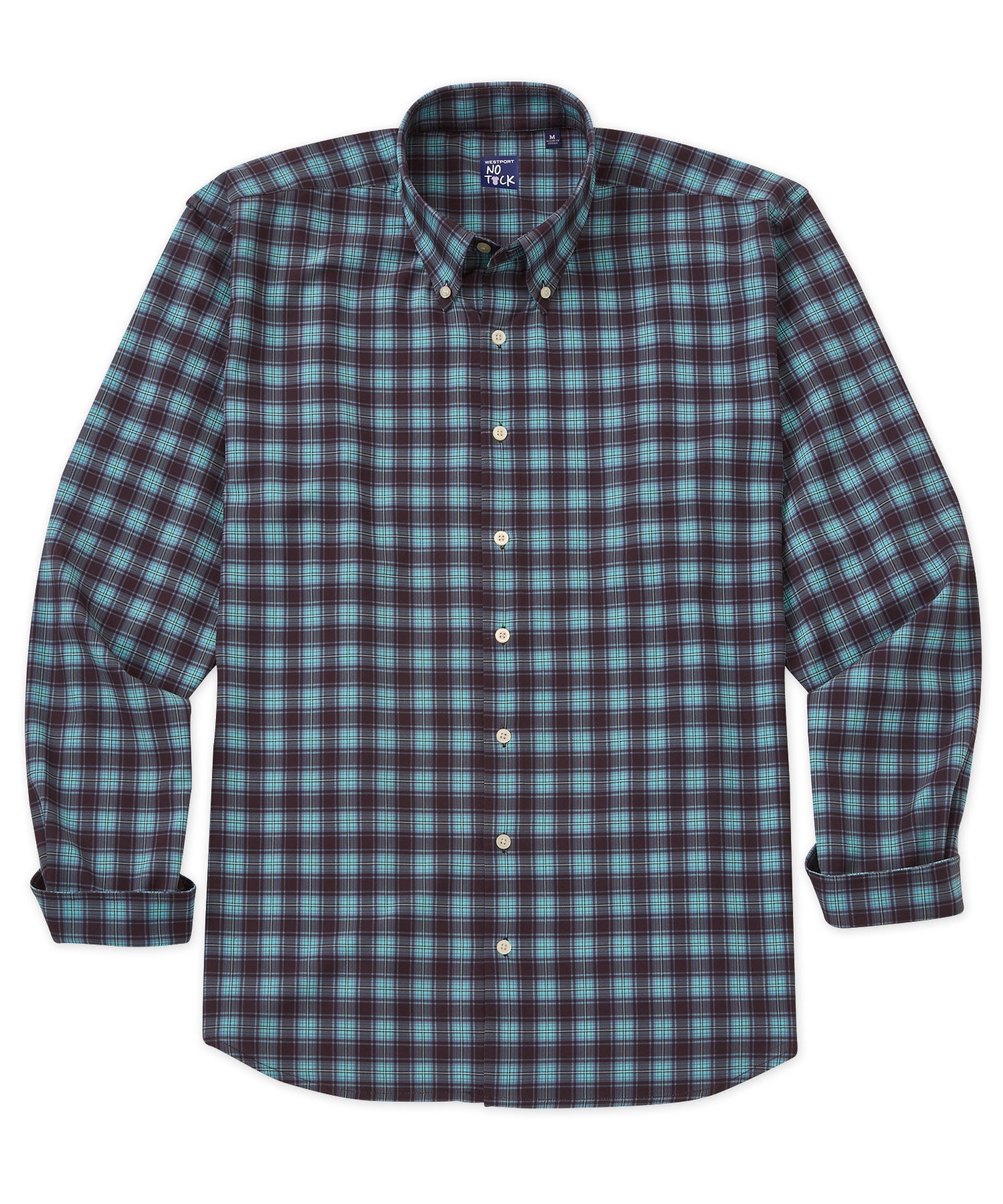 Westport No-Tuck Long Sleeve Plaid Performance Stretch Sport Shirt, Men's Big & Tall