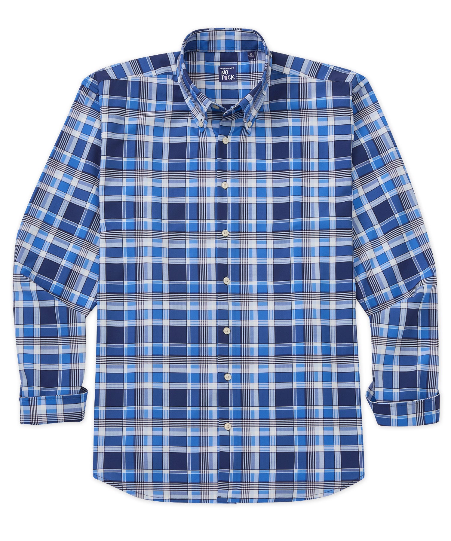 Westport No-Tuck Long Sleeve Plaid Performance Stretch Sport Shirt, Men's Big & Tall