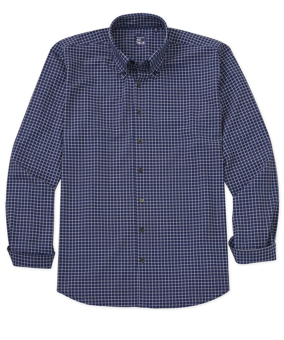 Westport No-Tuck Long Sleeve Grid Check Performance Stretch Sport Shirt, Men's Big & Tall