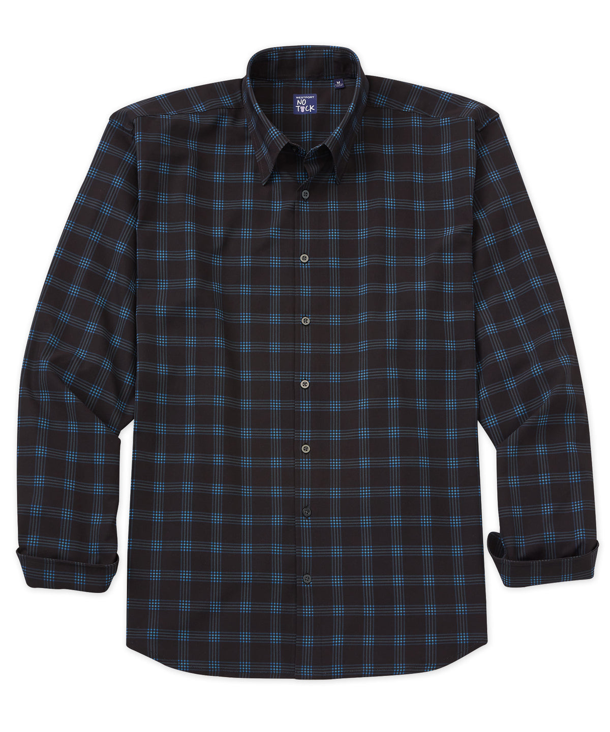 Westport No-Tuck Long Sleeve Plaid Performance Stretch Sport Shirt, Men's Big & Tall