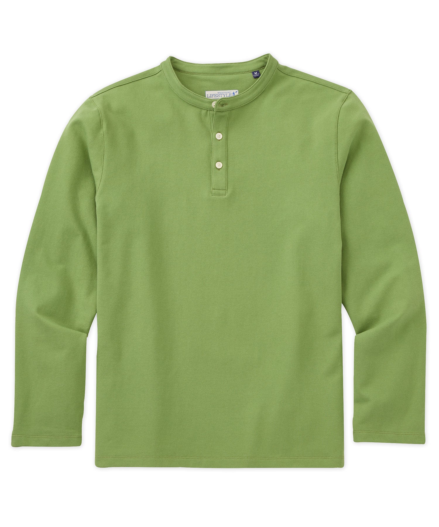 Westport Lifestyle Long-Sleeve Cotton Pique Henley, Men's Big & Tall