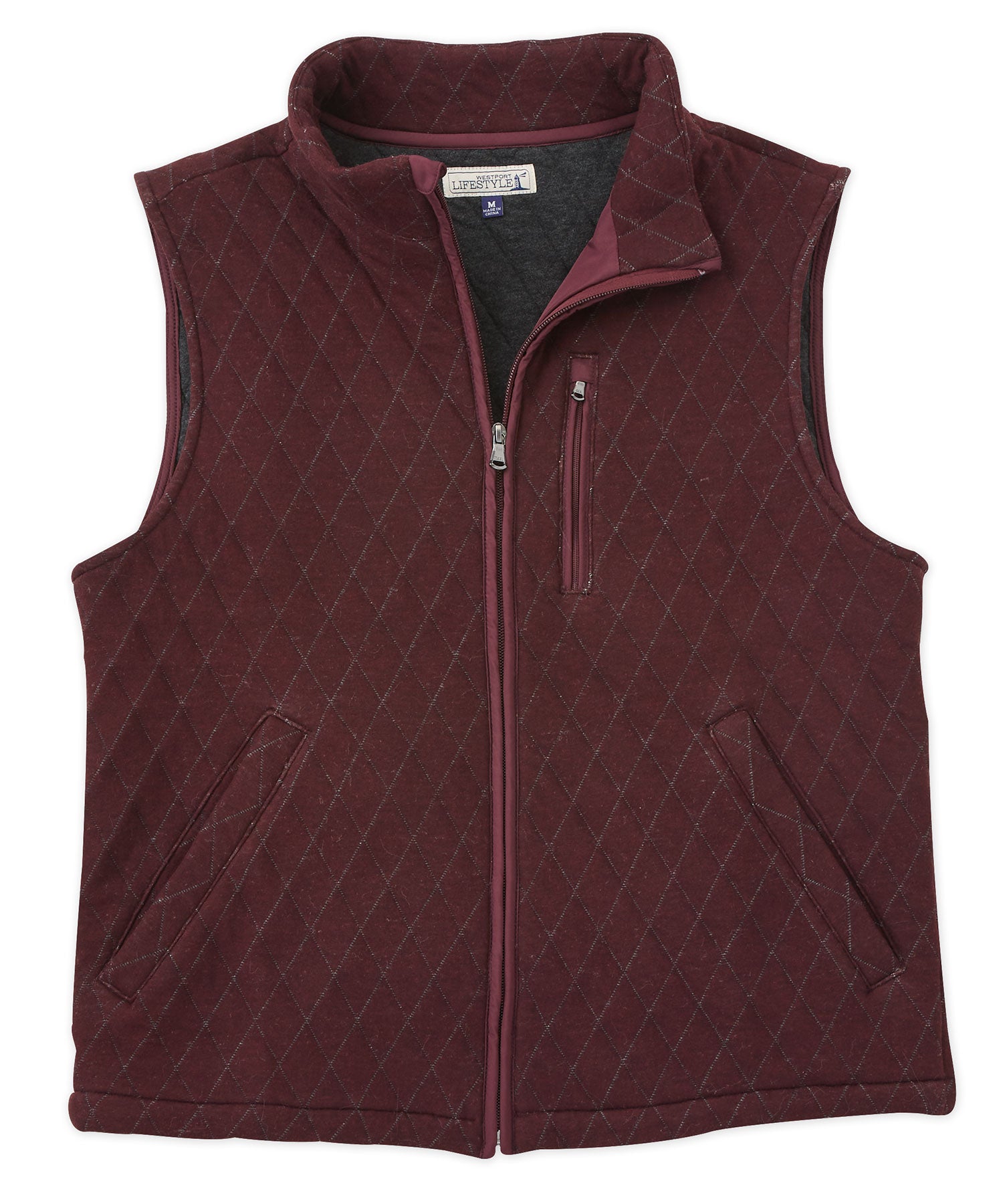 Westport Lifestyle Full Zip Quilted Knit Vest, Men's Big & Tall