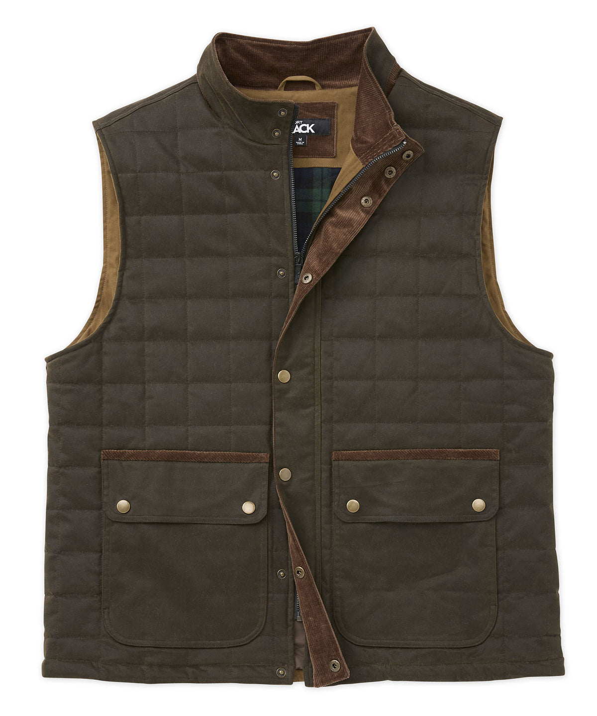 Westport Black Waxed Cotton Quilted Vest, Men's Big & Tall