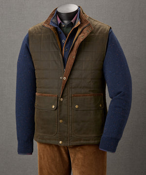 Westport Black Waxed Cotton Quilted Vest