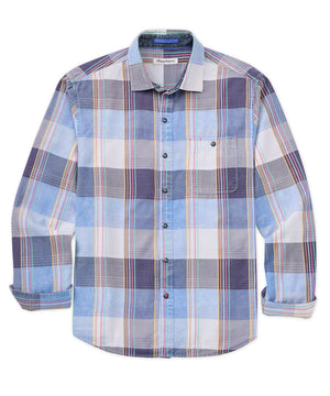 Tommy Bahama Long Sleeve Mood Indigo Plaid Sport Shirt