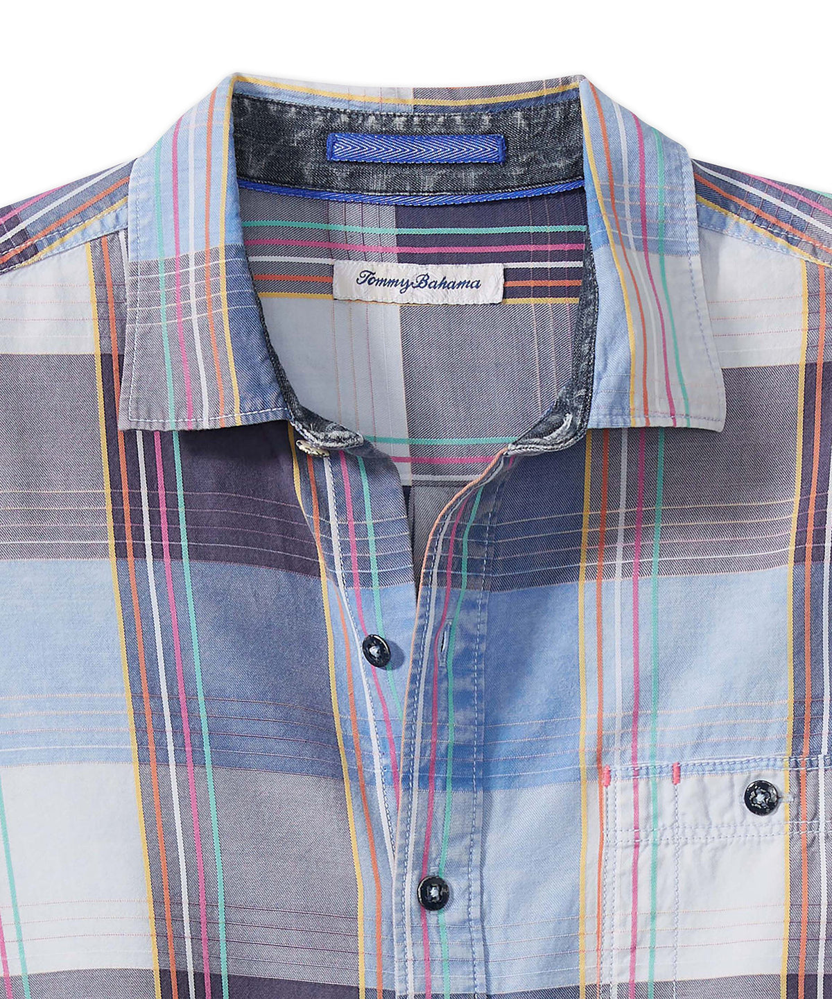 Tommy Bahama Long Sleeve Mood Indigo Plaid Sport Shirt, Men's Big & Tall