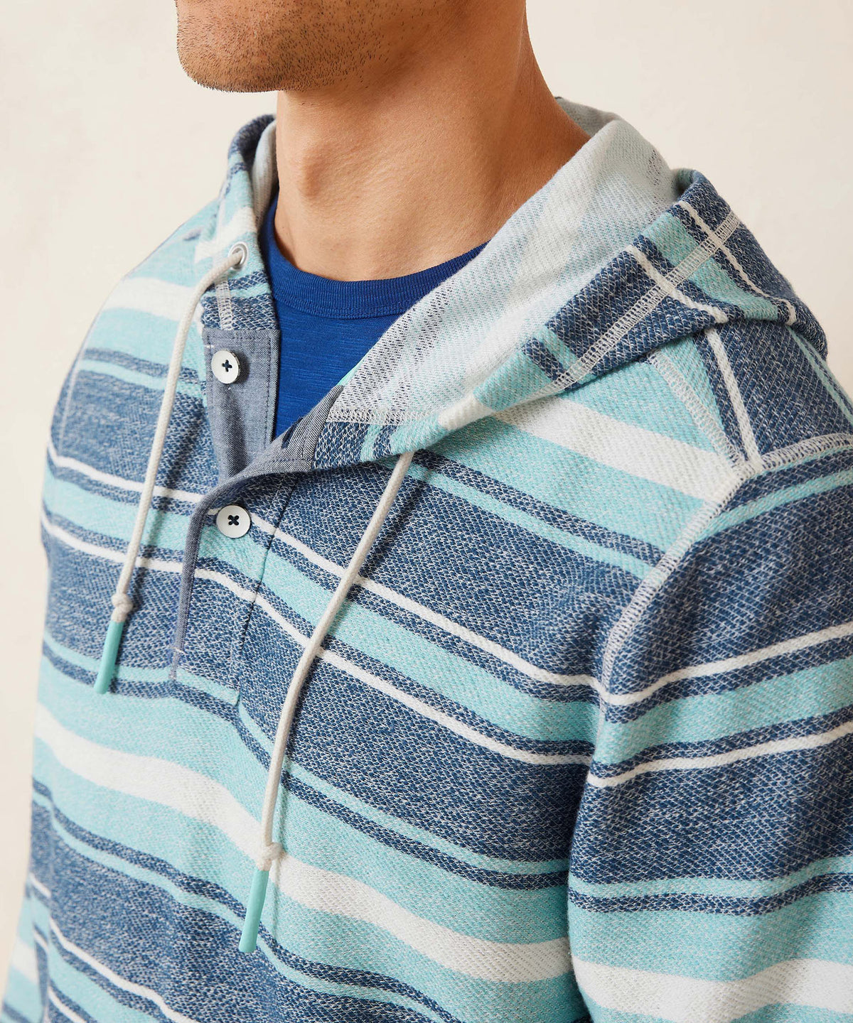 Tommy Bahama Long Sleeve Blue Horizon Baja Hoodie Pullover, Men's Big & Tall